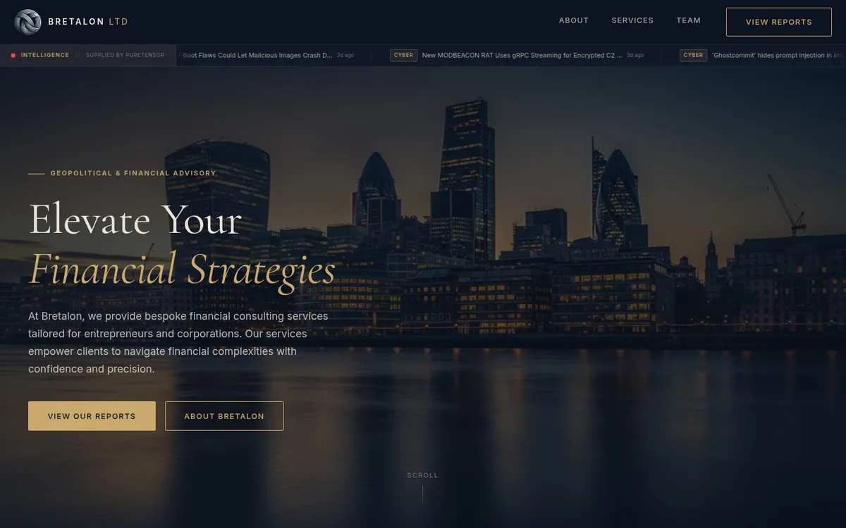 Bretalon Ltd website — corporate financial advisory homepage