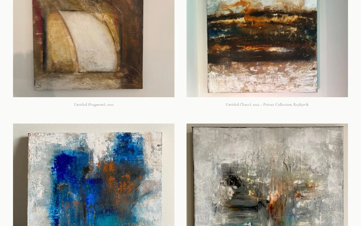Helen Helga website — minimal art portfolio gallery